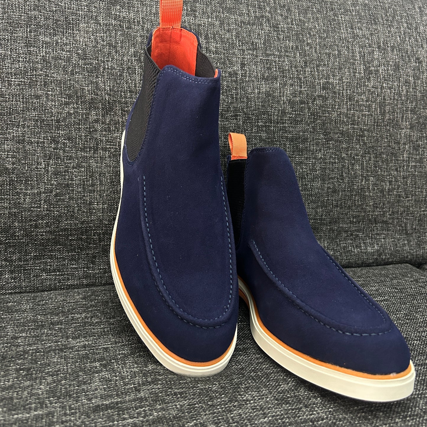 Mocassins Montants en Daim SANTONI - Série A (Bleu)