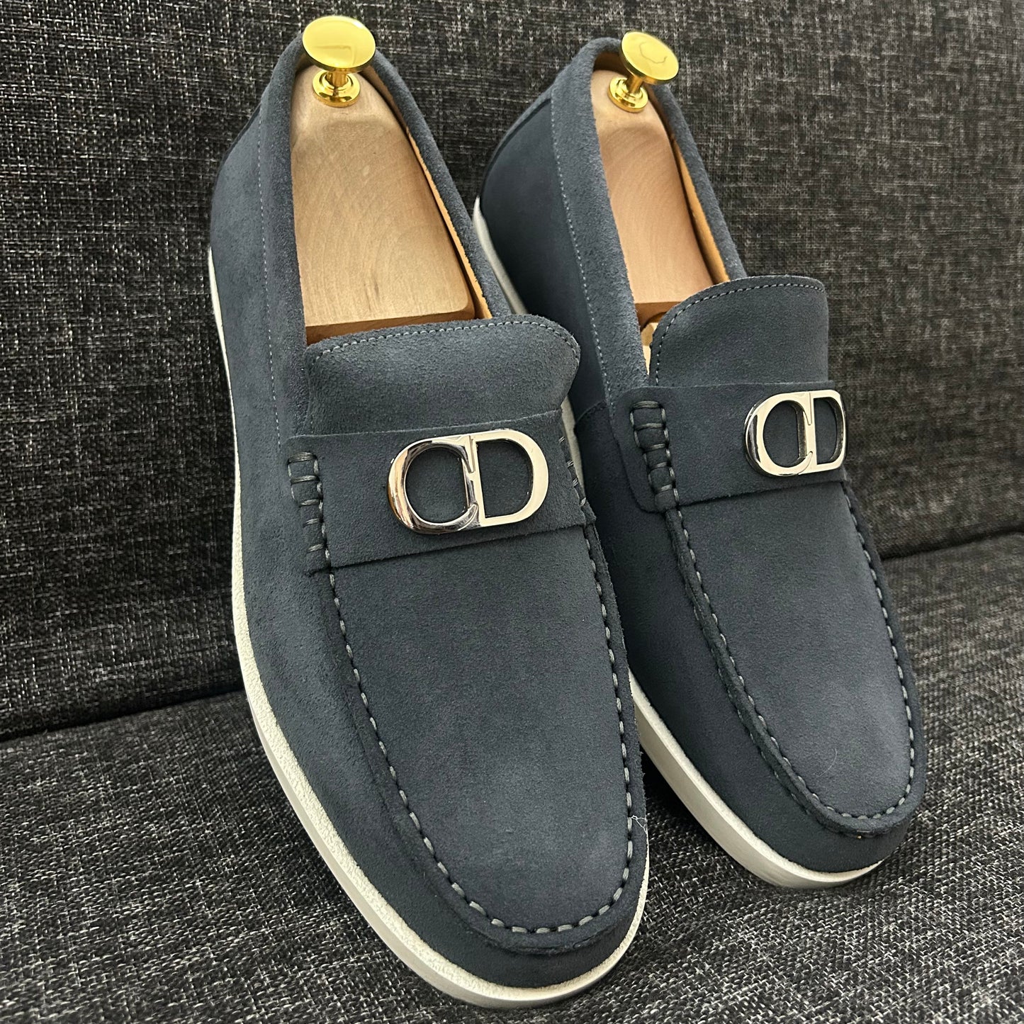 Mocassins DIOR Daim-serie A (gris bleuté)