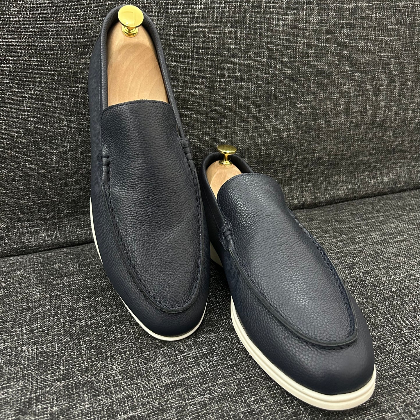 Mocassins LORO PIANA Cuir-serie A (bleu)