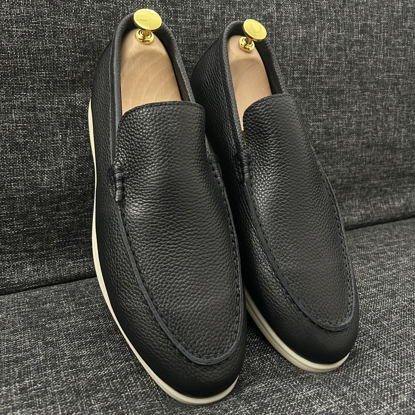 Mocassins LORO PIANA Cuir-serie A (Noir)