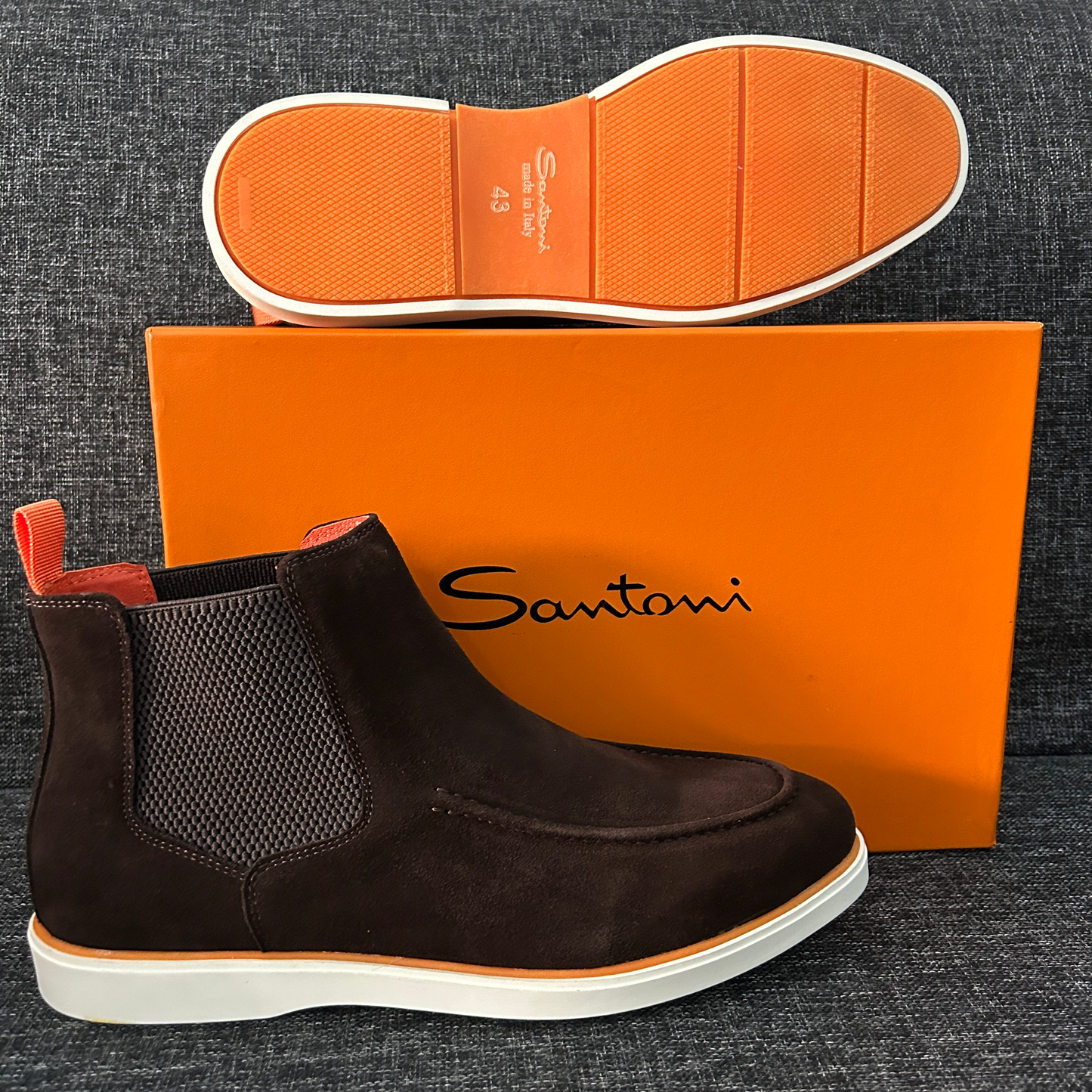 Mocassins Montants en Daim SANTONI - Série A (Café)