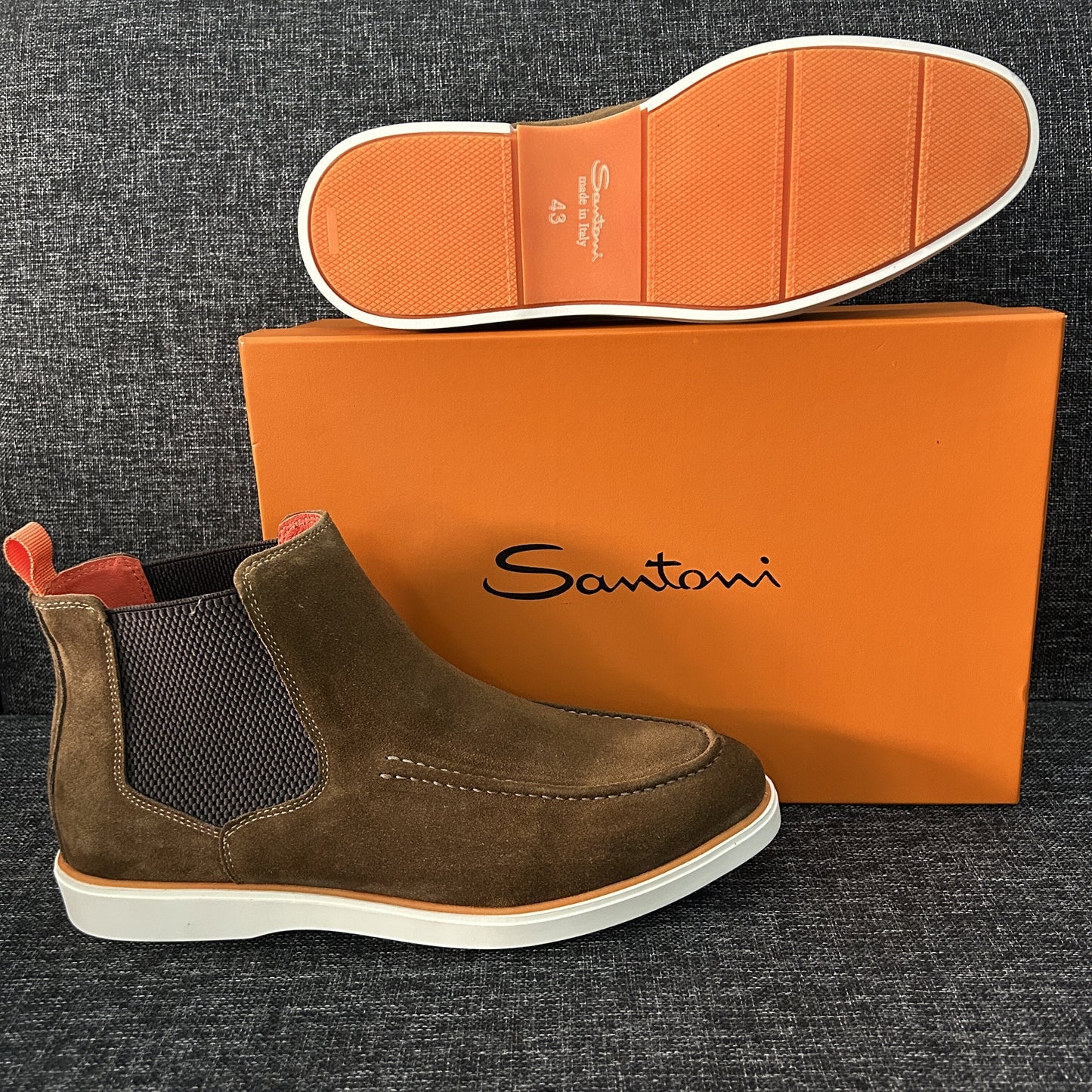 Mocassins Montants en Daim SANTONI – Série A (Kaki)