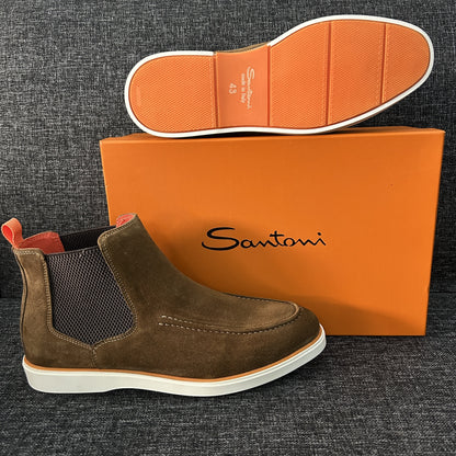 Mocassins Montants en Daim SANTONI – Série A (Kaki)
