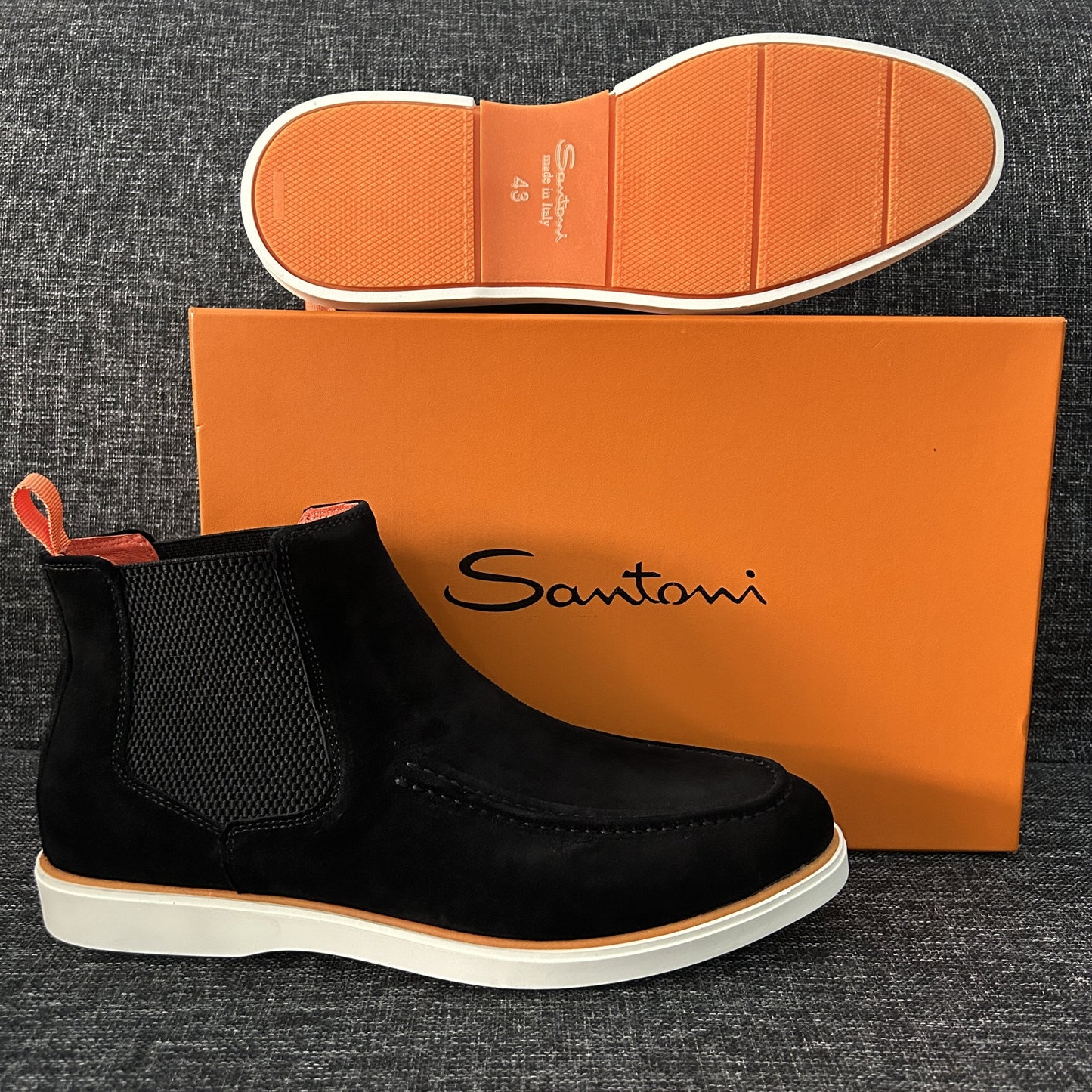 Mocassins Montants en Daim SANTONI – Série A (Noir)