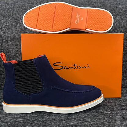 Mocassins Montants en Daim SANTONI - Série A (Bleu)