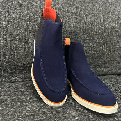 Mocassins Montants en Daim SANTONI - Série A (Bleu)