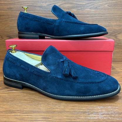 Mocassins en Daim SALVATORE FERRAGAMO -serie A (bleu foncé)