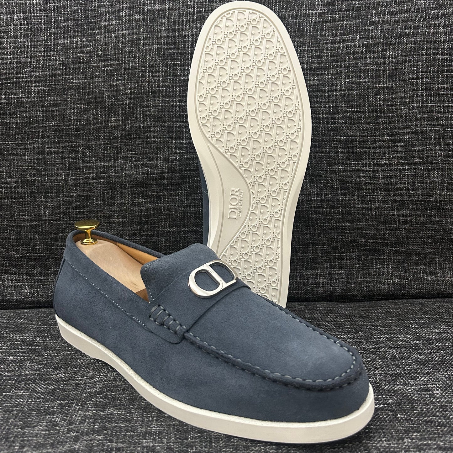 Mocassins DIOR Daim-serie A (gris bleuté)