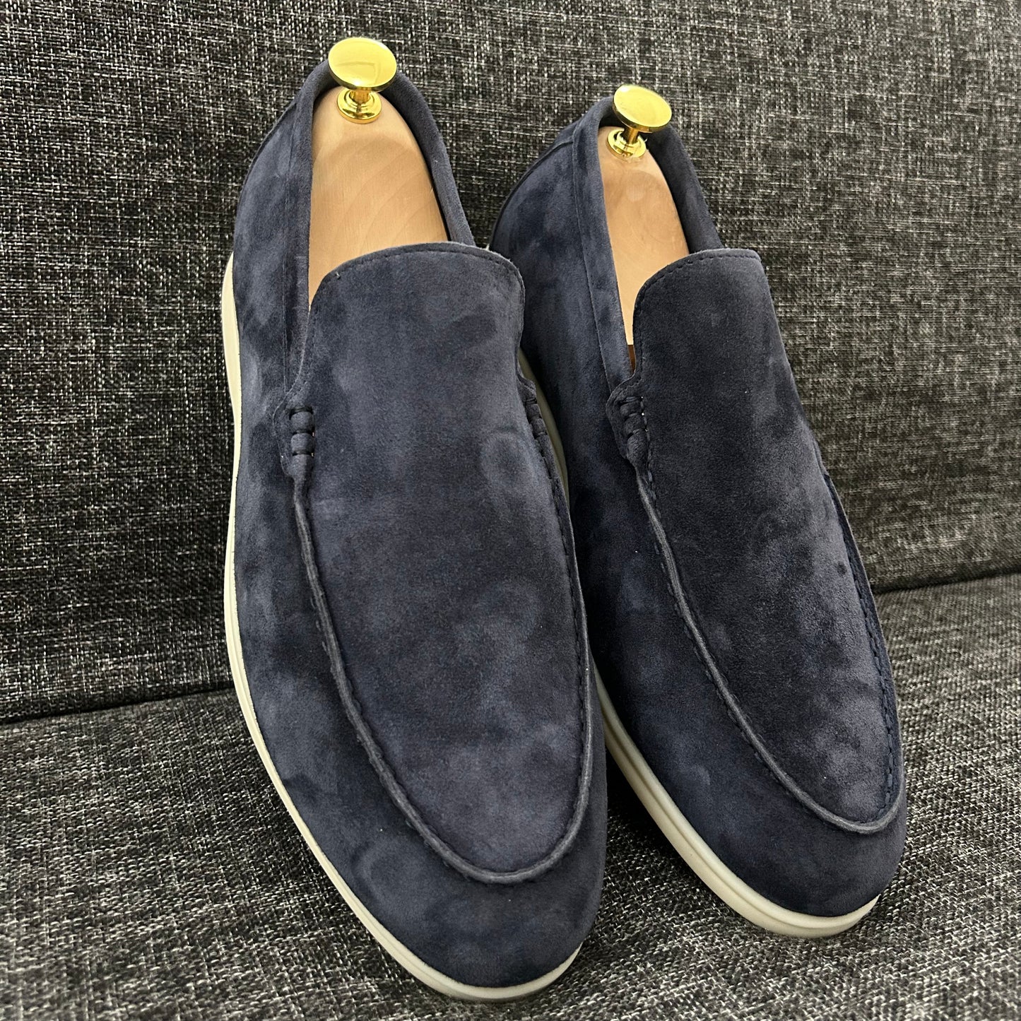 Mocassins LORO PIANA Daim-serie A (bleu)