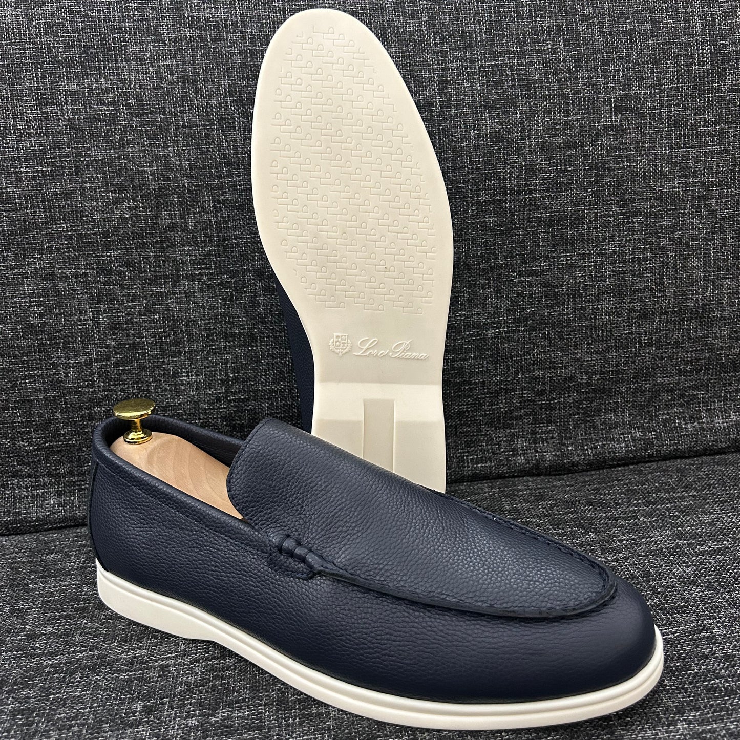 Mocassins LORO PIANA Cuir-serie A (bleu)
